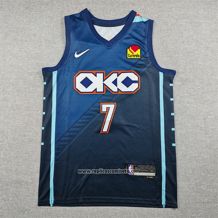 Camiseta Oklahoma City Thunder Chet Holmgren NO 7 Ciudad 2025-26 Azul